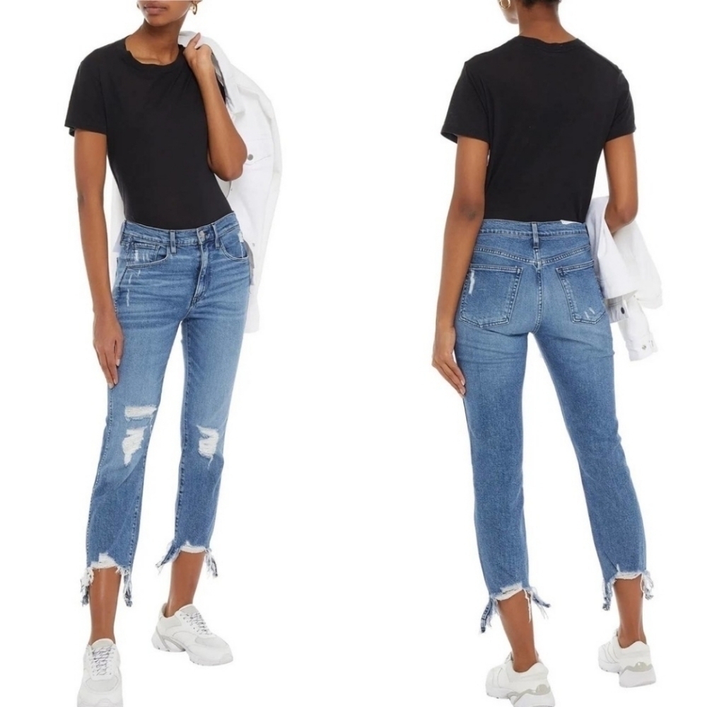 3X1 NYC Straight Authentic Distressed Cropped Jeans 24